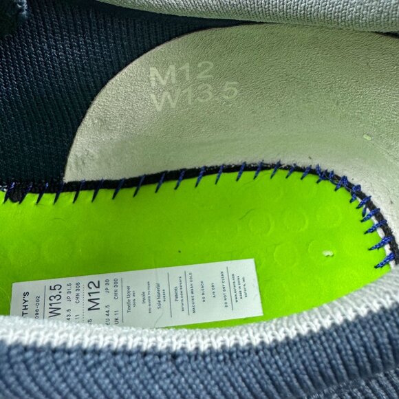 ROTHYS RS02 Classic Sneakers Unisex M12 W13.5 Navy Knit Lace Up Low Top Shoe - Picture 7 of 10